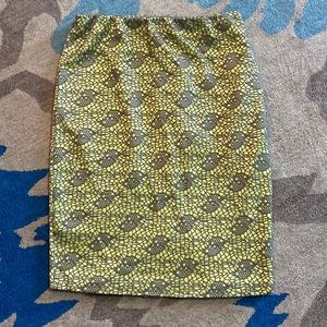 Crochet stretchy neon + gray pencil skirt